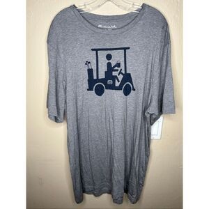 TravisMathew Golf Cart Graphic T-Shirt Gray Short Sleeve 100% Pima Cotton Men's